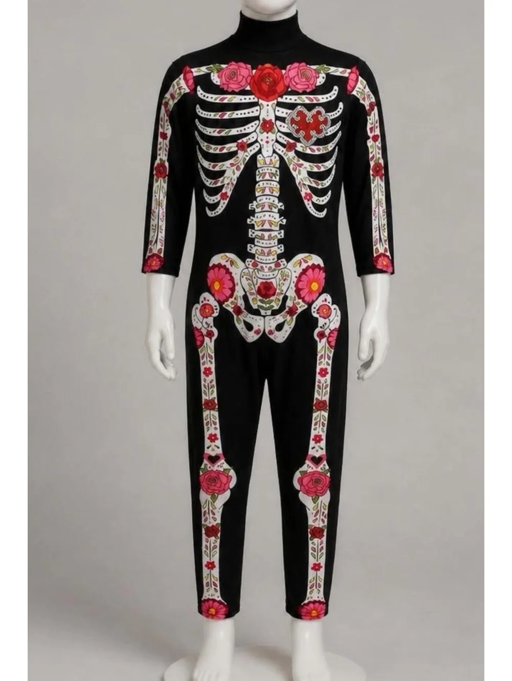 Kid Halloween Costume Skeleton Bone Skull dia de los muertos